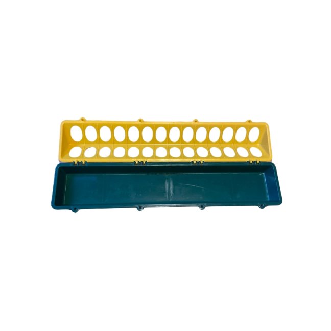 Žlabové krmítko pro kuřata 50 cm plastové žluto-zelené
