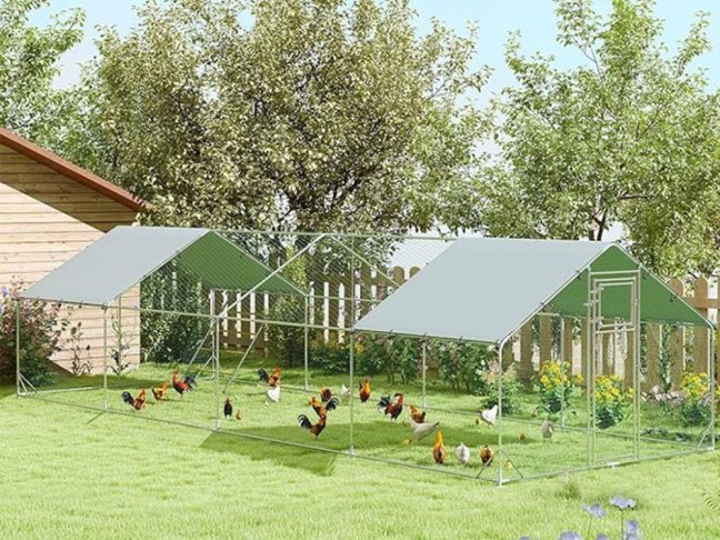 Výběh pro drůbež s bidlem PAWHUT D51-436V03SR, 3x8x1,95m