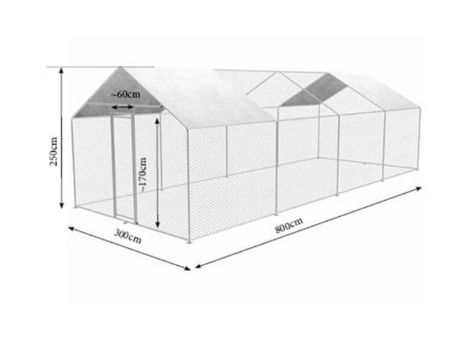 Kompletní výběh pro drůbež ZM 3x8x2,45 m