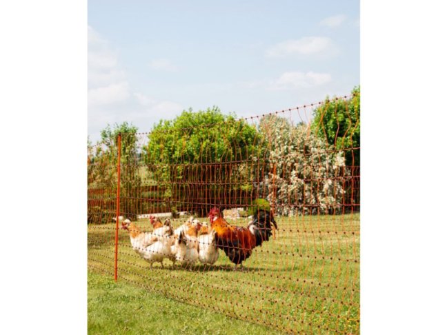Vodivá síť pro drůbež KERBL 292271 106 cm x 50 m / 2 hroty, oranžová