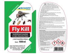 Roztok s rozprašovačem k hubení much, mravenců a molů SCHOPF FLY KILL 1000 ml