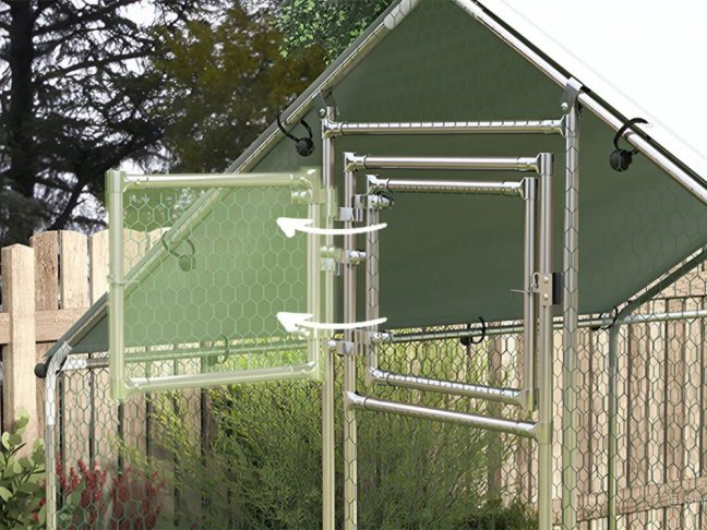 Výběh pro drůbež s bidlem PAWHUT D51-436V03SR, 3x8x1,95m