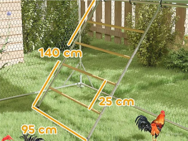 Výběh pro drůbež s bidlem PAWHUT D51-436V05SR, 3x6x1,95m
