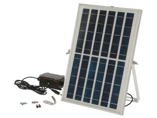 Solární sada k napájení automatického otevírání a zavírání kurníku KERBL 70556, 10W
